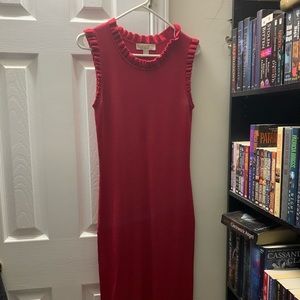 MK short sleeve long red dress size M